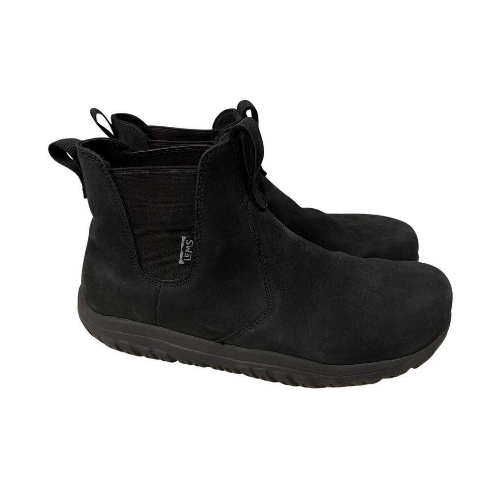 Lems Chelsea Boot Waterproof Mens Size 10 Black Zero Drop Minimalist Barefoot